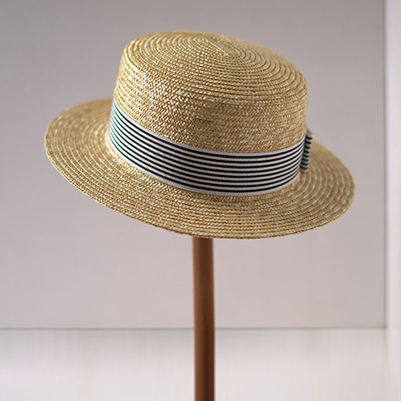 Wide Brim Boater Hats Flat Top - Bucket Hat Straw recension och pris