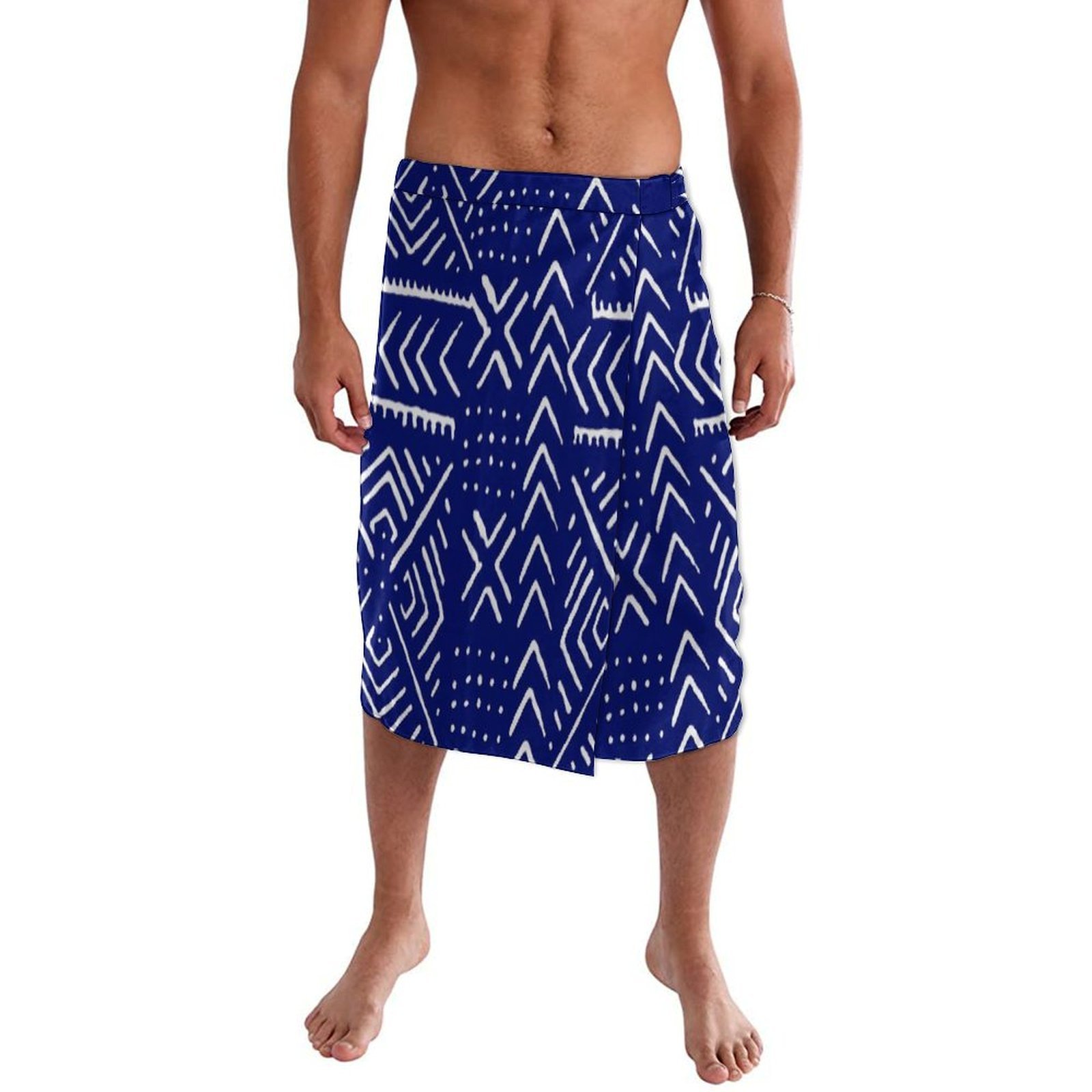 Blue Floral Polynesian Beach W - Sarong Men Wrap recension och pris