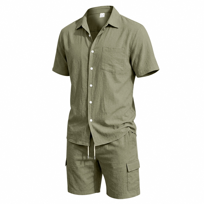 Men Summer American Linen Two  - Linen Shirt Breathable recension och pris