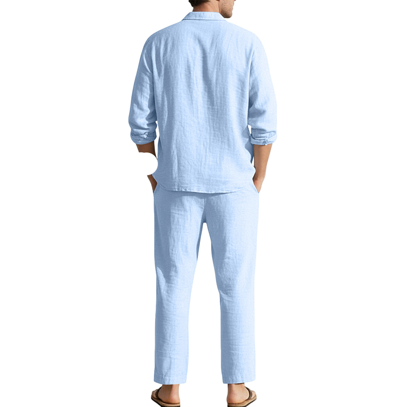 Spring Summer Linen Casual Set - Linen Shirt Breathable recension och pris