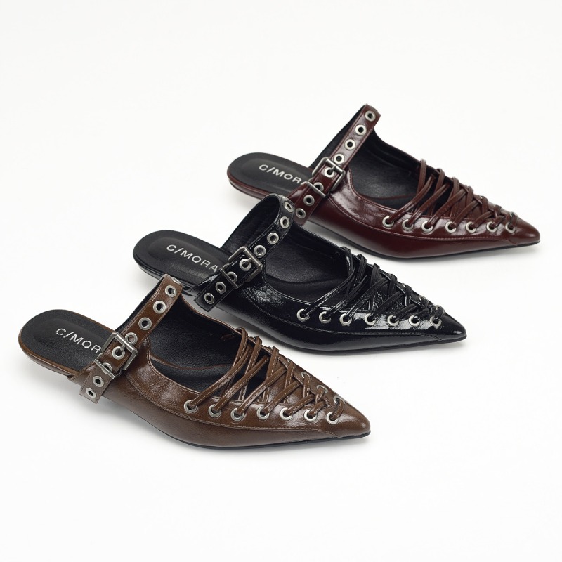 Pointed Toe Lace Up Women Slip - Casual Sandal Leather recension och pris