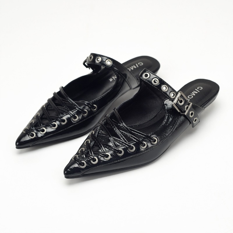 Pointed Toe Lace Up Women Slip - Casual Sandal Leather recension och pris