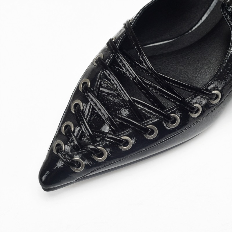 Pointed Toe Lace Up Women Slip - Casual Sandal Leather recension och pris