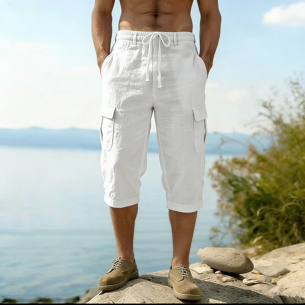 Men Summer Cotton Linen Shorts - Short Linen Drawstring recension och pris